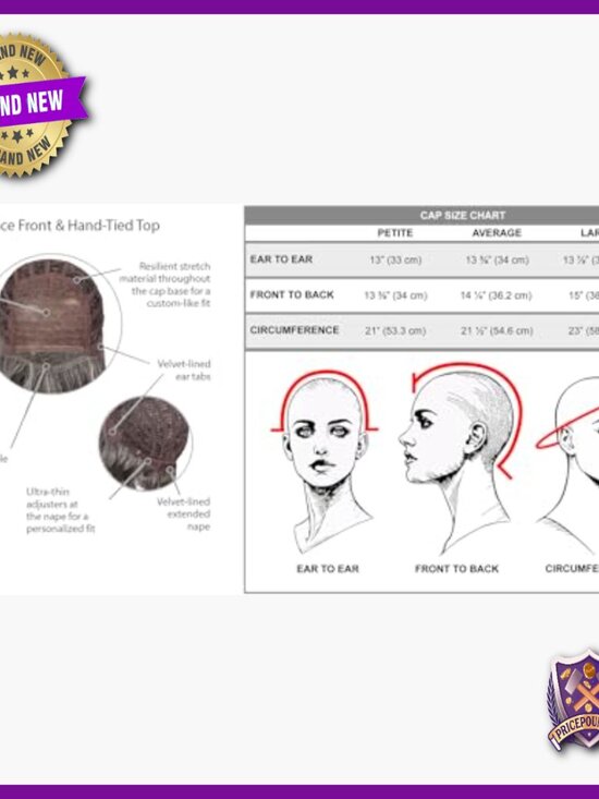 Premium Hand-Tied Page Wig, Straight Hair, Angle Cut Bangs, Average Cap main image 6